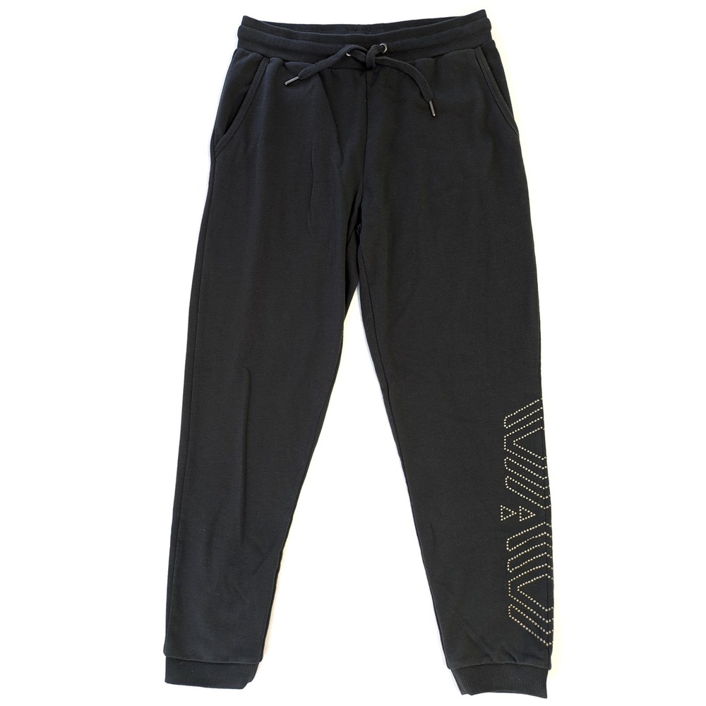 Ariat Womens Black Rhinestone Geometric Fleece Joggers Sweatpants Size Medium